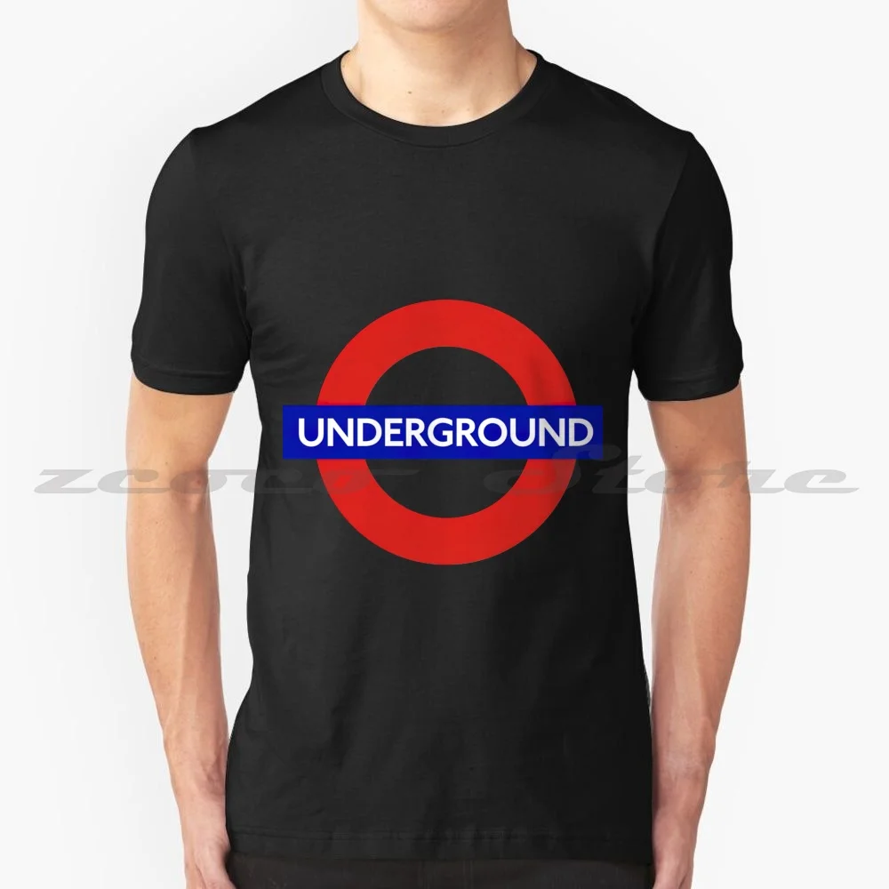 London Underground Baumwolle Männer und Frauen Soft Fashion T-Shirt Underground Tube London ikonische rote Logo Branding Identität