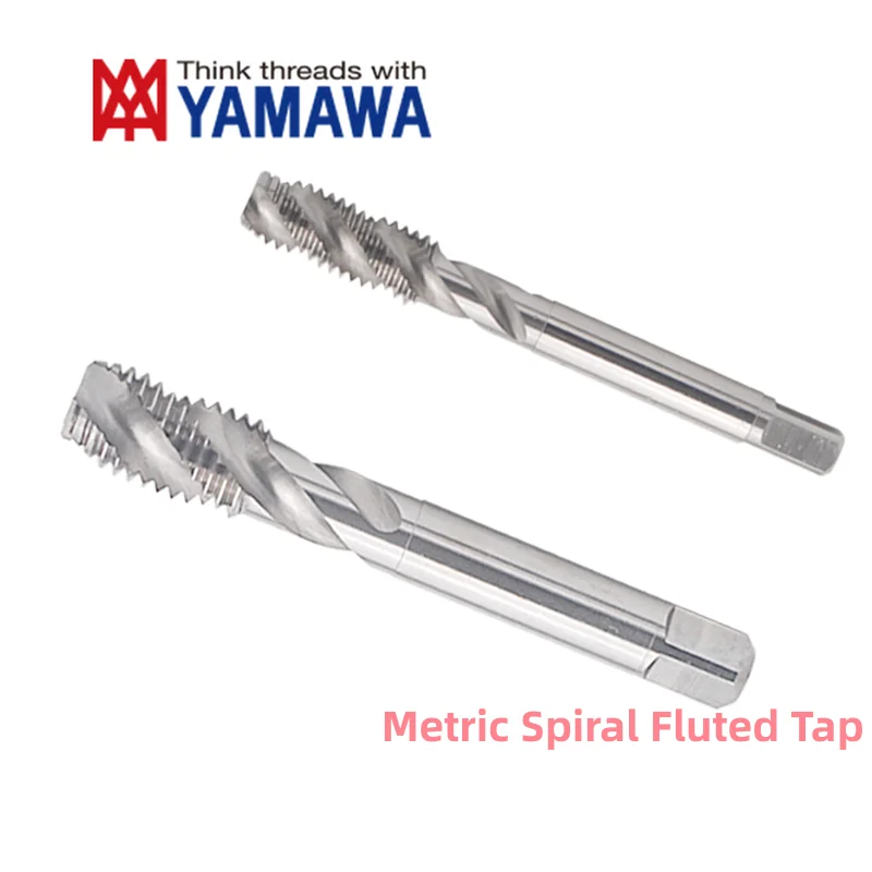 1PCS YAMAWA HSSE  Fine Metric Spiral Fluted Tap  Machine M7 M8 M9 M10 M11M12 X0.5 0.75 1 1.25 1.5 Spiral Pointed Tap