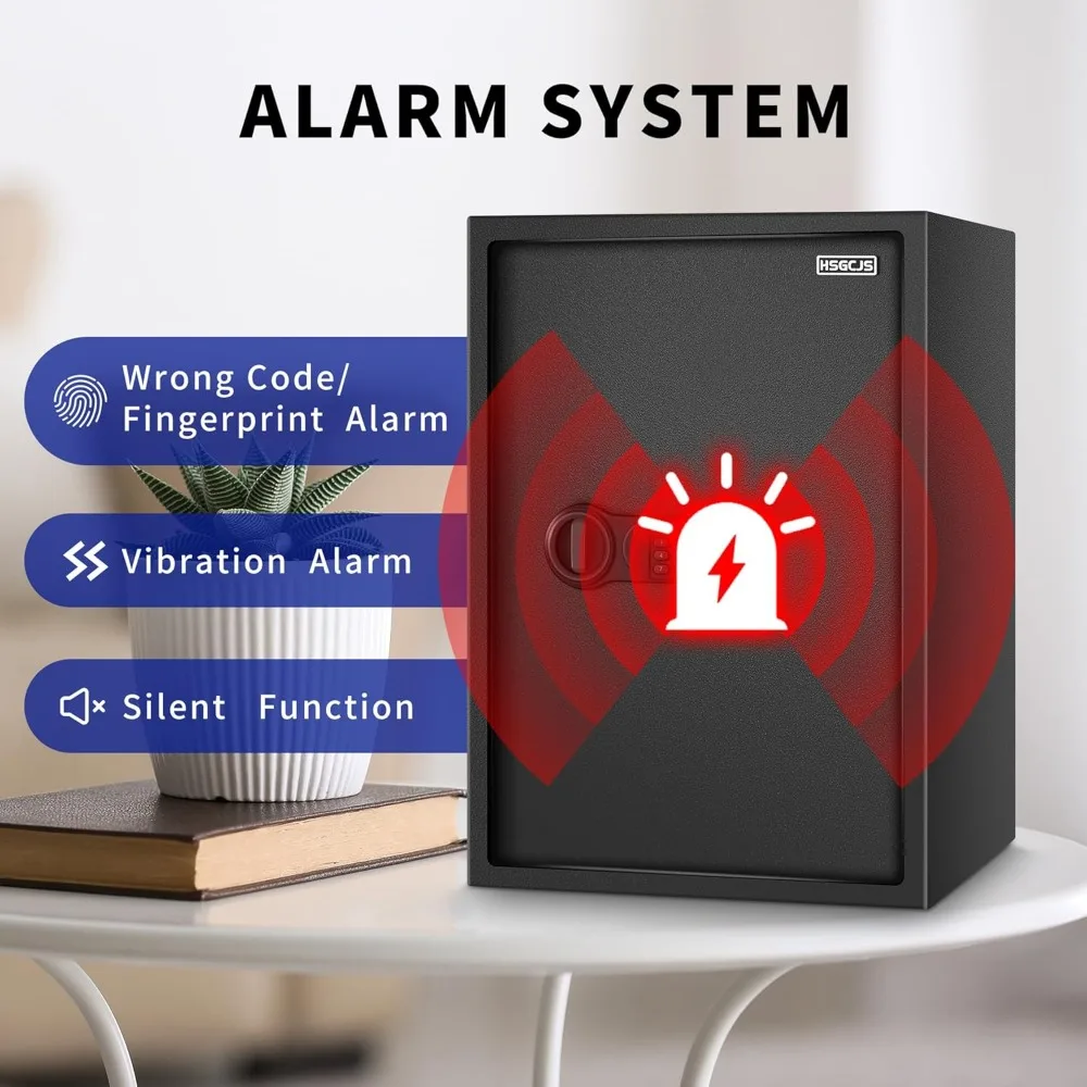 Large Fingerprint Safe – 3.02 Cubic Feet,Biometric Fingerprint Home Safe Box with Digital Keypad,Security Safe with Induction L