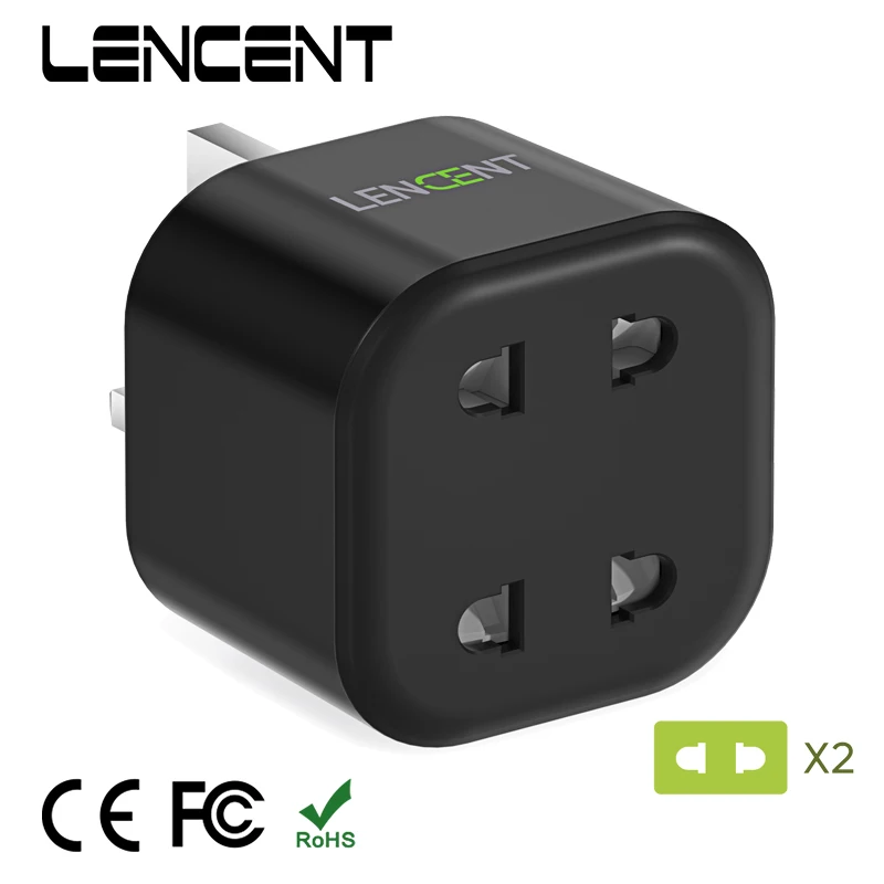 LENCENT UK 2 Pin to 3 Pin 10A Fuse Plug  Adaptor Charger  Electric Shaver Razor Adaptor Toothbrush Plug for Epilators Bathroom