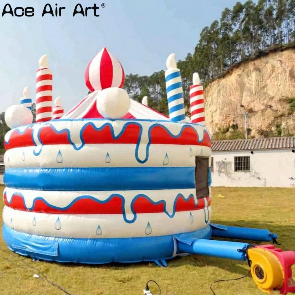 Aufblasbare Kuchen-Türsteher, Burgen mit Abdeckung, für Kinder, springende Hüpfburg, Trampolin, Hüpfburg, aufblasbarer Türsteher