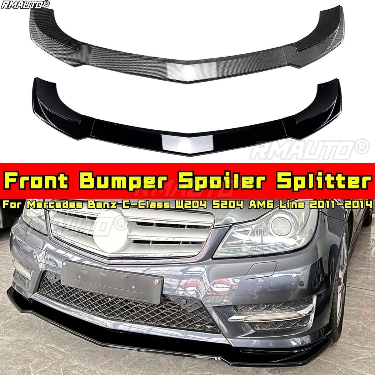 

Для Mercedes Benz C-Class W204 S204 AMG Line 2011-2014 обвес, передний бампер, сплиттер, защита для губ, диффузор, автомобильные аксессуары