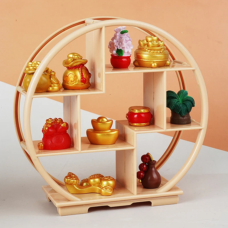 Accesorios DIY para casa de muñecas, estante vacío Bogu en miniatura, Mini soporte de exhibición, estante de almacenamiento, modelo de decoración de escena de juguete, 1 ud.