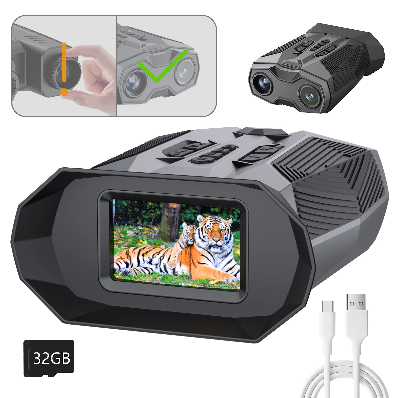 LK300 400 7Inch visual Display FOCUS20x ZOOM Built in 4000mAh Rechargeable Battery Full Color Night Visiok