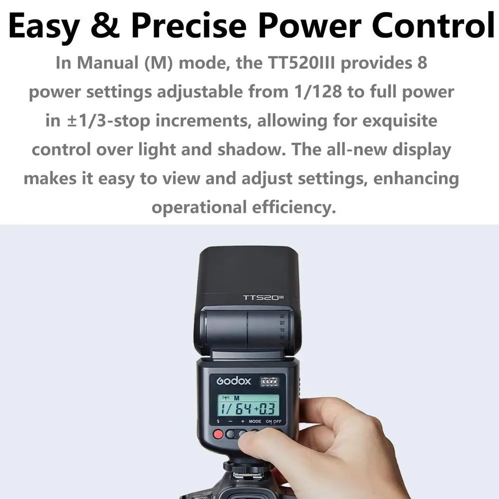 Вспышка для камеры Godox TT520II со встроенным беспроводным сигналом 433 МГц для цифровых зеркальных камер Canon Nikon Pentax Olympus s