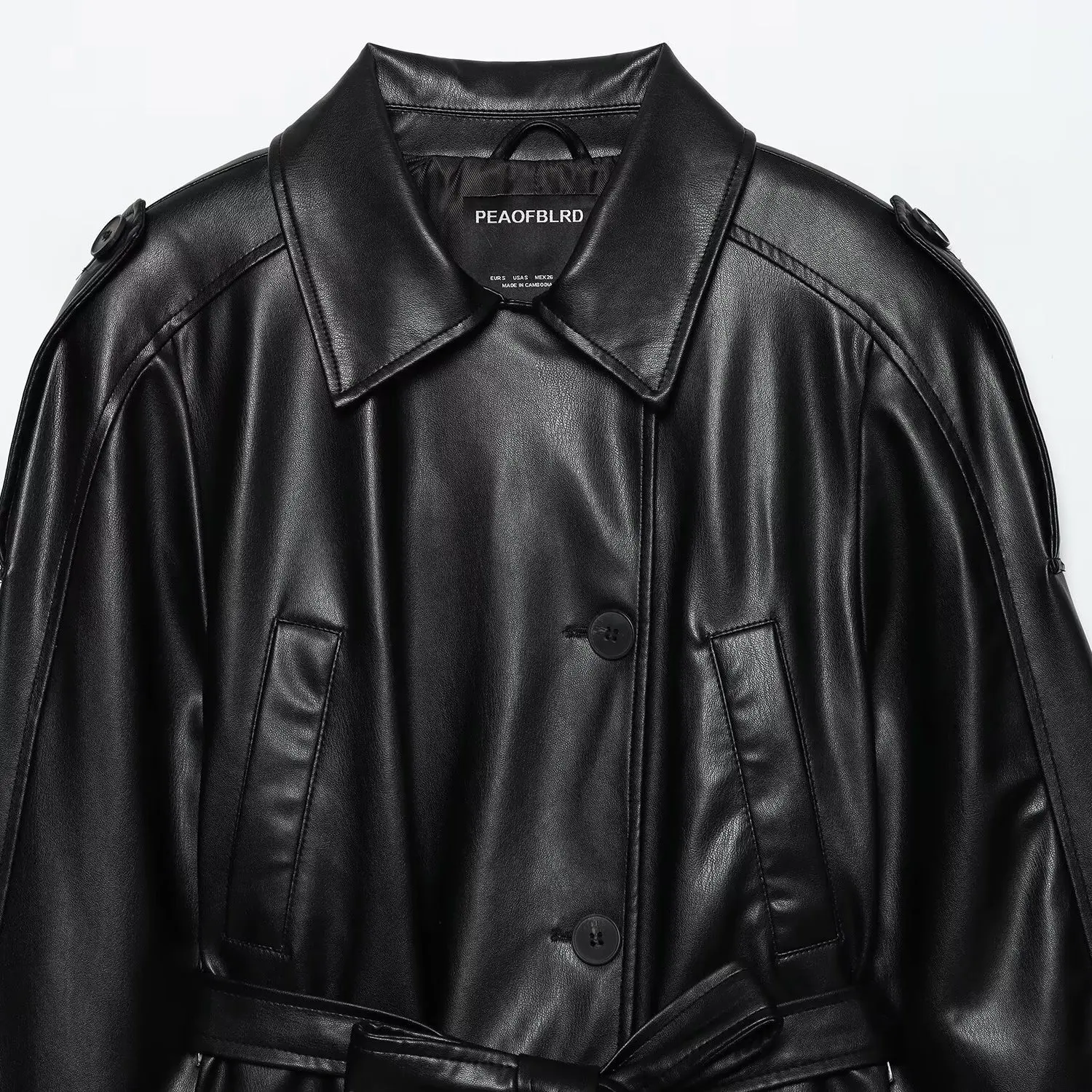 เสื้อแจ็คเก็ตหนังเทียมแฟชั่นสำหรับผู้หญิง รุ่นใหม่ประจำฤดูใบไม้ร่วง ดีไซน์ทันสมัย ใส่ได้หลากหลาย สไตล์สลิม ผ้าโพลีเอสเตอร์