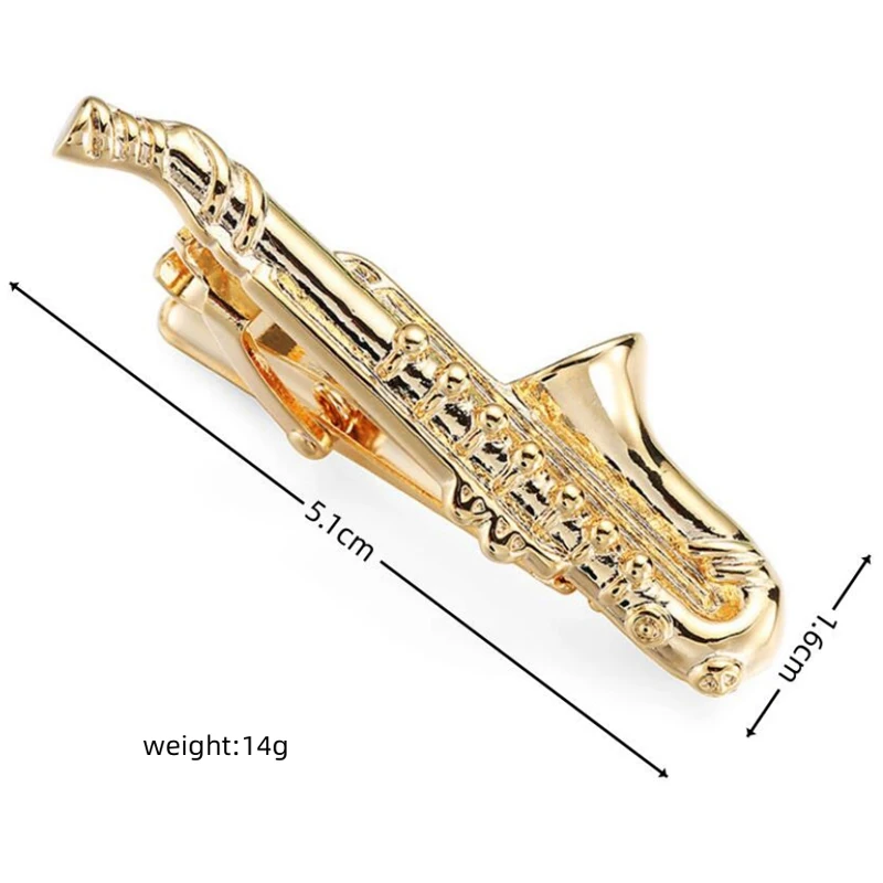 High quality saxophone tie clip brand new fashionable men's tie wedding shirt clip gentleman's music tie clip