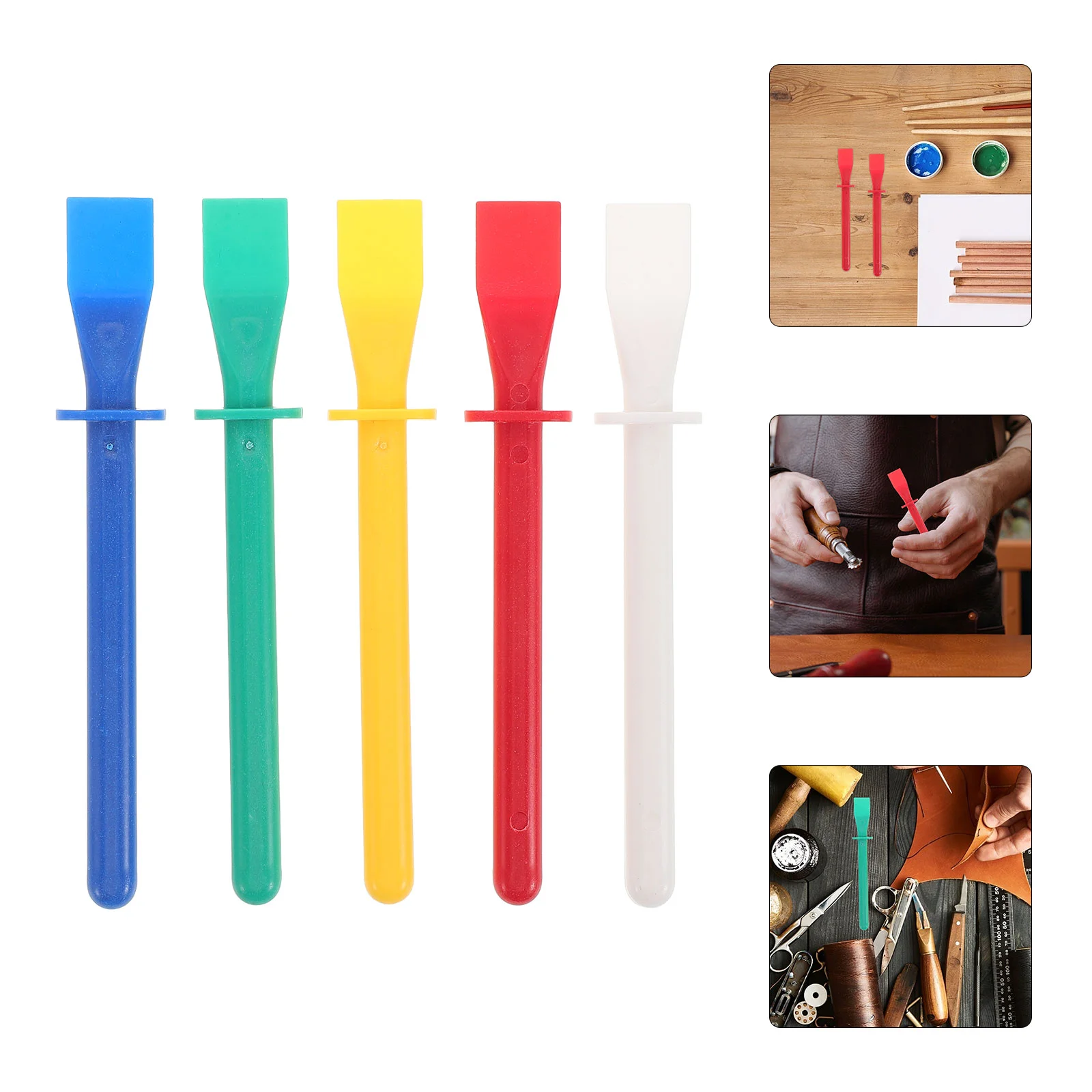 15 Pcs Spreader Palette Stick Woodworking Glue Applicator Film Painting Scrapers Abs Brush