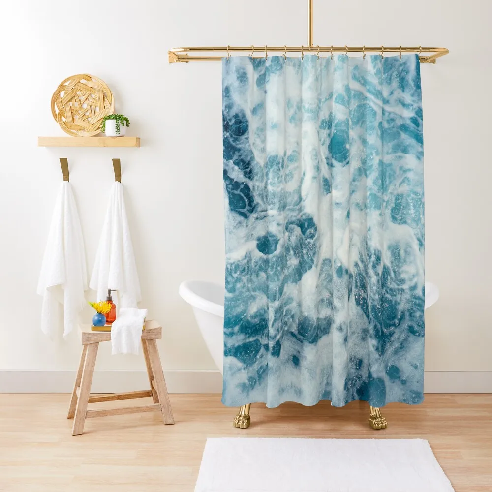 

Ocean Blue Waves Shower Curtain Shower Bath Bathroom Shower Set Curtain