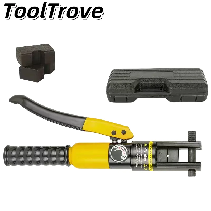 

Manual Hydraulic Crimping Tool - Multi-Functional Cable Crimper for Copper-Aluminum Lugs with 8 Dies, 4-70mm² Crimp Range