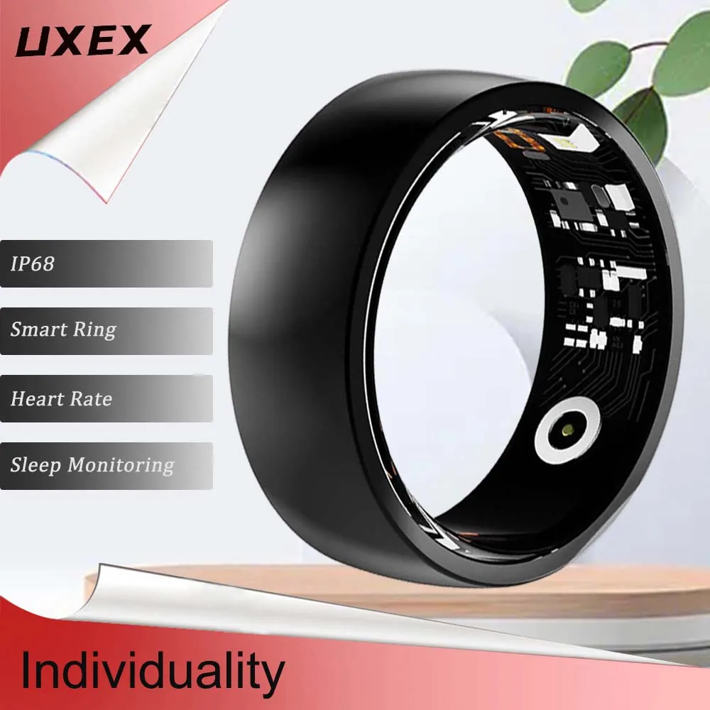 2025 New Ip68 Waterproof 5ATM Smart Ring Men Health Tracking Heart Rate Blood Oxygen Step Count Fashion Ring Women Android Ios