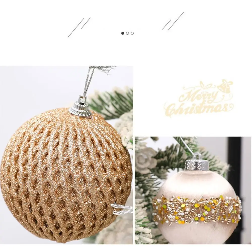 

9pcs 8cm Christmas Ball Set Big Shatterproof Christmas Tree Decoration Pendant Waterproof Creative Hanging Ornament Party