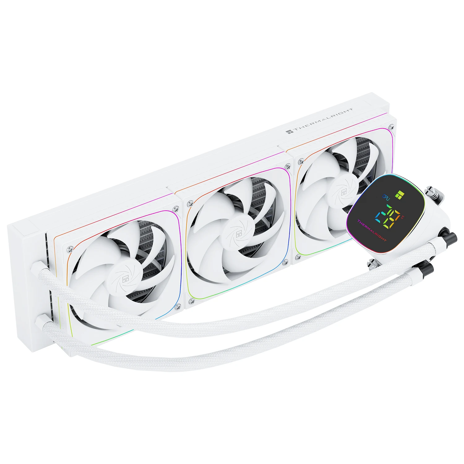 Thermalright Frozen Horizon 360 DIGITAL ARGB White AM5/AM4/LGA 1851/1700/1200용 일체형 수냉 라디에이터 수냉 쿨러 360mm 자석식 스크린