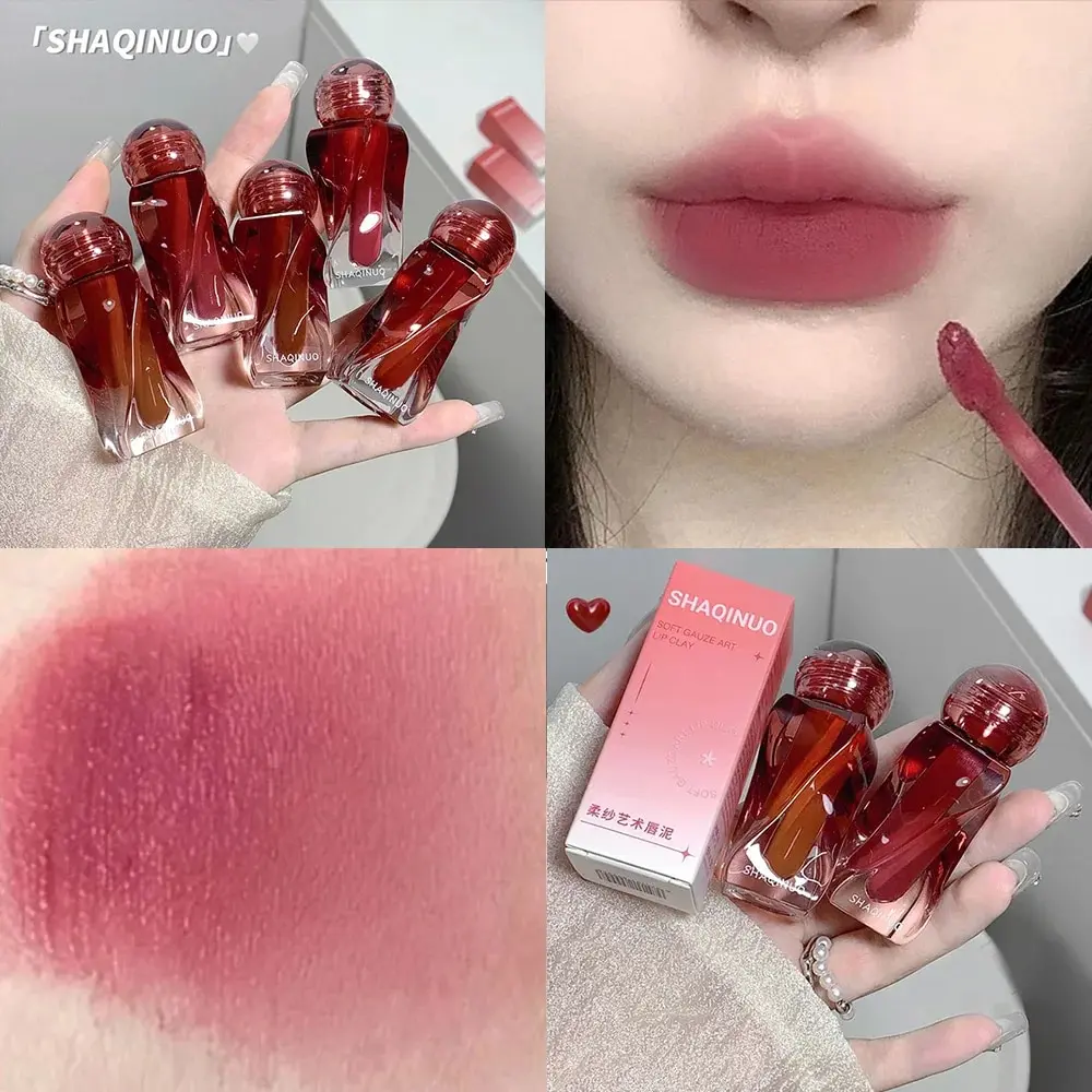 Artistic Soft Mist Mousse Lip Glaze Velvet Matte Lipstick Holding Makeup Not Easy to Sticky Cosmetics Lipstick