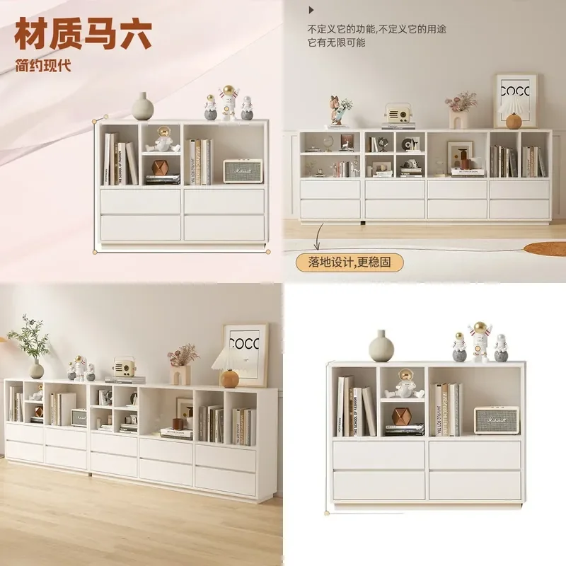 Modular Floor to Ceiling Bookcase Modern Simple Display Shelf Low Storage Cabinet for Living Room Free Combination Furniture