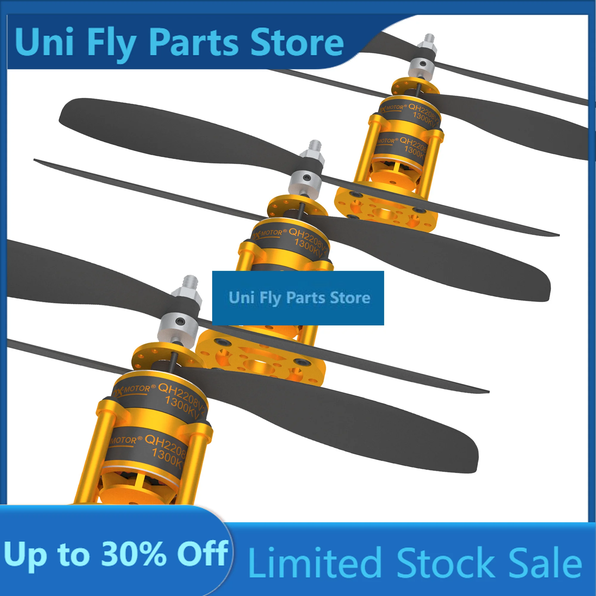 UniFlyQX-MOTOR Coaxial Dual Propeller Brushless Motor QH2208 V2 ,Paired With 9047 Propeller 30A ESC, Suitable For Hhelicopter