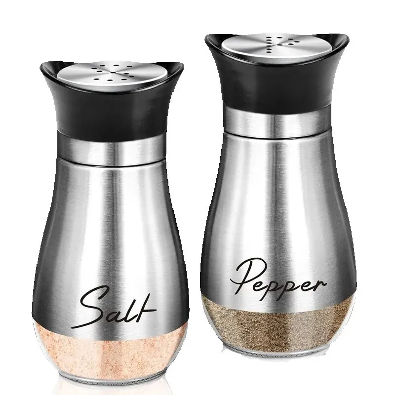 

2PCS Refillable Salt & Pepper Shakers Set, Spice Bottles Container for Home,Restaurant, and Picnic - 3.4oz Kitchen Accessories
