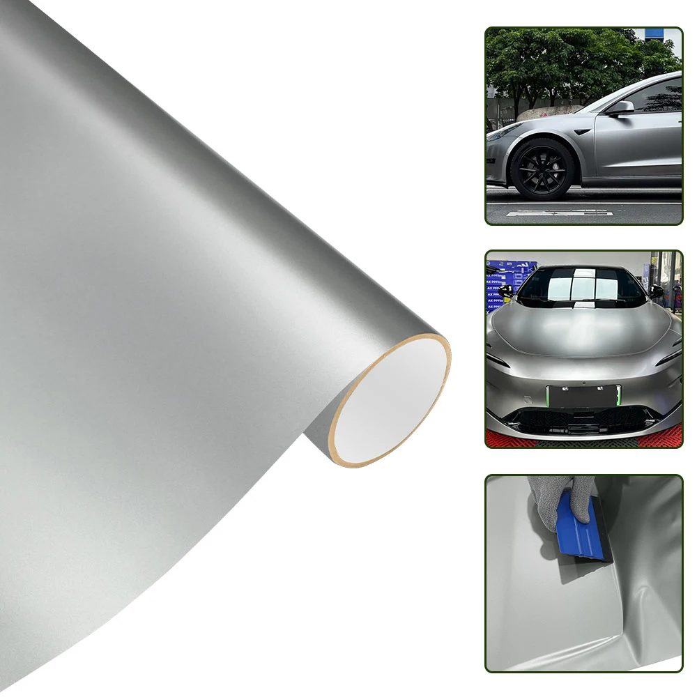 

Матовая жидкая серебряная цветная высококачественная автомобильная пленка, виниловая пленка, устойчивая к царапинам, авто, полная частичная настройка кузова, аксессуары для пар