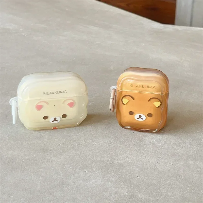 Couple Cartoon Bear Case for AirPods 4 Airpod 1 2 3 Pro Pro2  Bluetooth Earbuds Charging Box Protective Earphone Case Cover