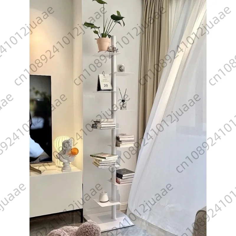 Rotating Invisible Bookshelve, Living Room, Iron Craft Display Stand , 9-layer Display Shelves, Storage Shelves,Corner Bookcases view 4