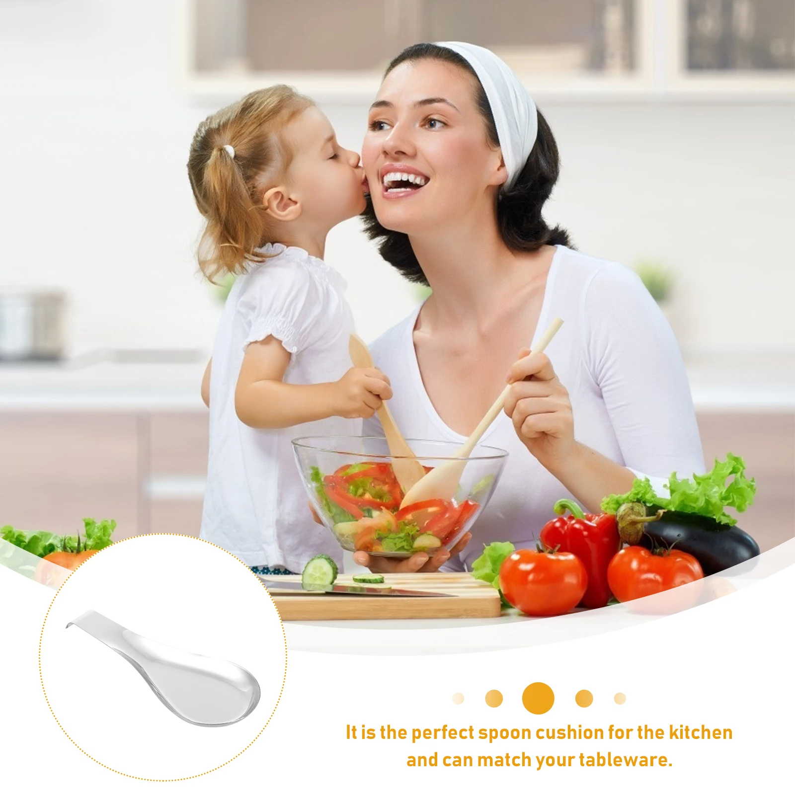 

Spoon Rest Stainless Steel Nonslip Scoop Pad Kitchen Supplies Spoon Holder Silver Color Easy Clean Reusable Practical