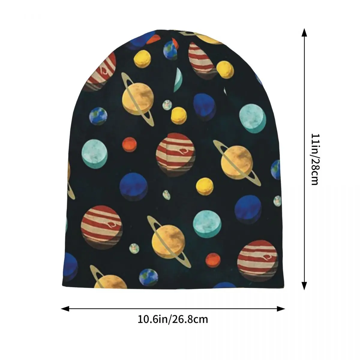 Solar System Space Planets Universe Warm Knitted Cap Fashion Bonnet Hat Autumn Winter Outdoor Beanies Hats for Unisex Adult