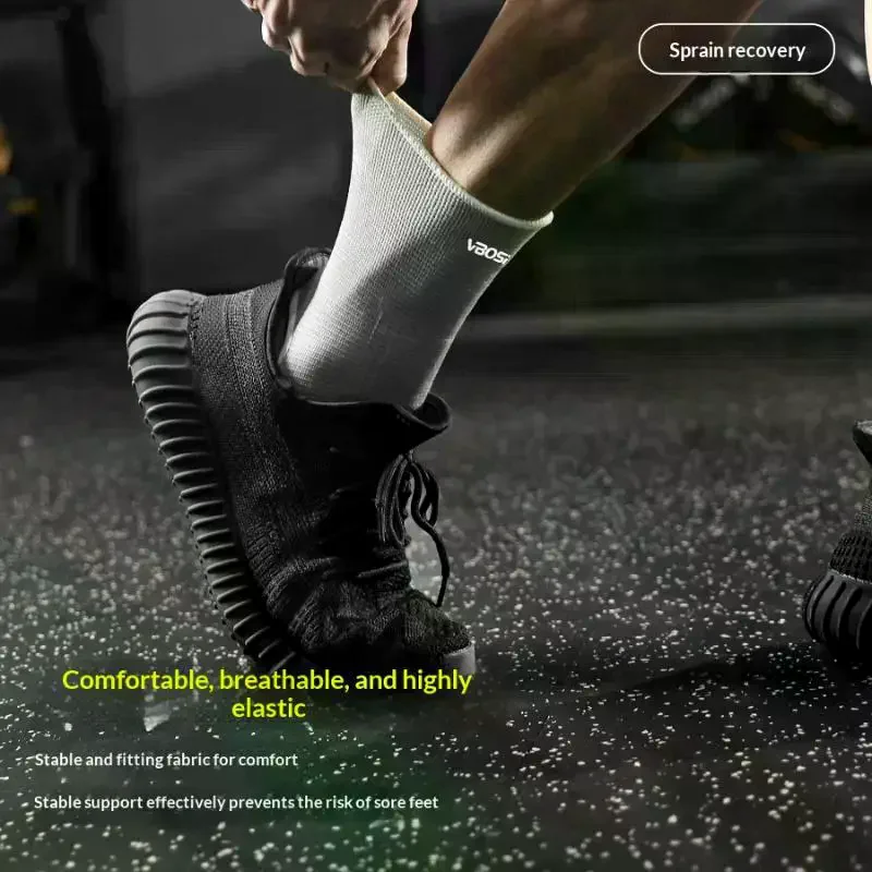 

1 Pair Elastic Ankle Support Sleeves Breathable One Size For Running Basketball Cycling Sports Injury Prevention Ankle Support