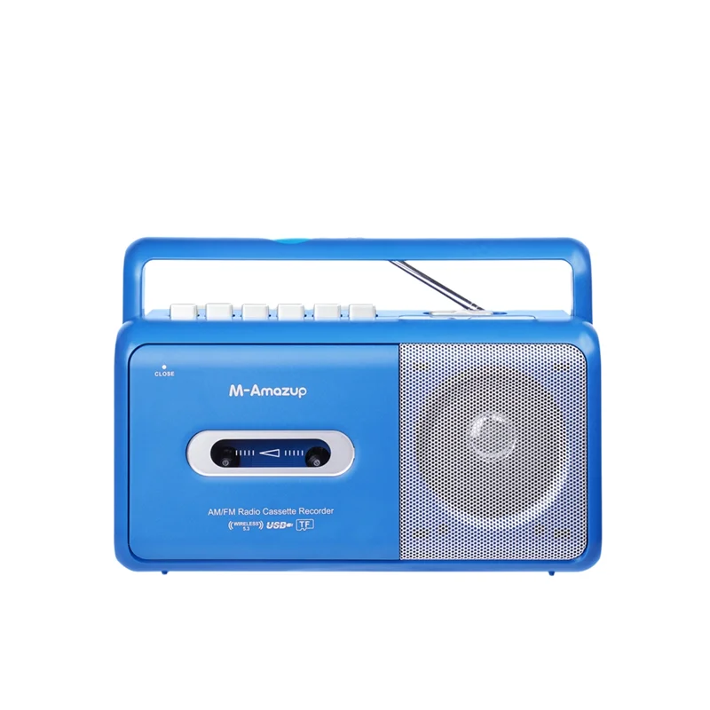 

ABSQ-Boombox Портативный ретро-кассетный магнитофон AM/FM-радио Стерео кассетный плеер с антенной-штекер США