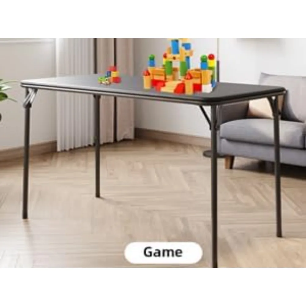 طقم طاولة وكراسي مستطيلة قابلة للطي مكونة من 5 قطع، طاولة وكراسي بطاقات محمولة قابلة للطي، سطح طاولة مقاوم للخدش والبقع، من أجل