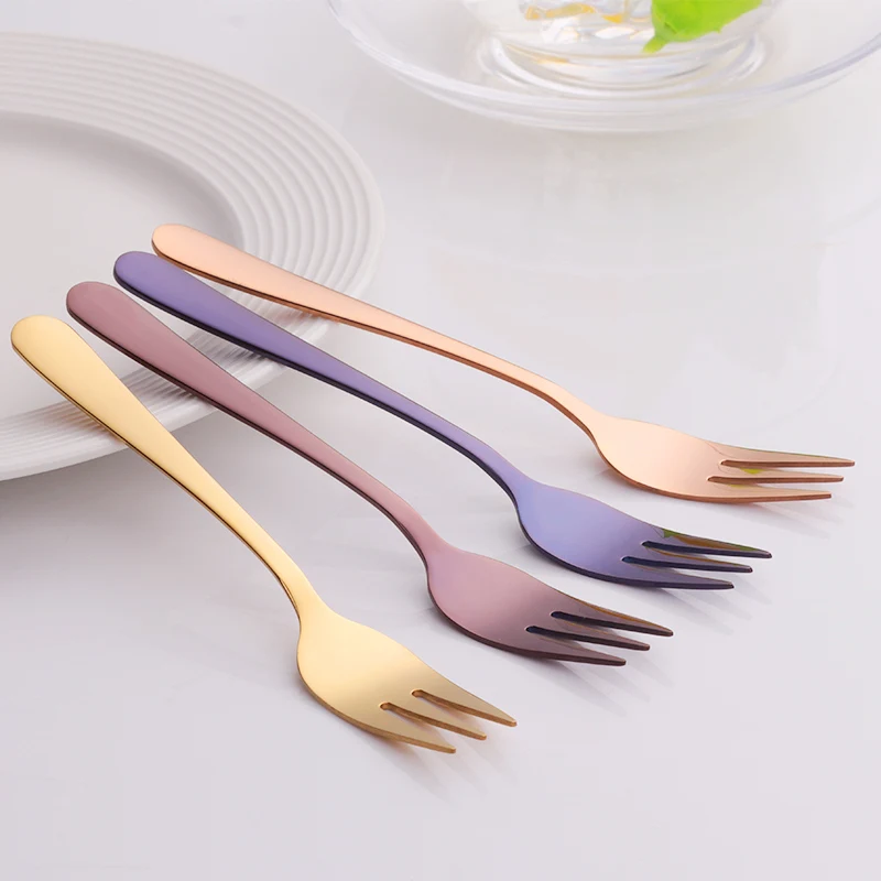 4 Pieces Buyer Star 18/10 Stainless Steel Tea Fork 14 cm Mirror Polished Flatware Utensils Salad Silver Bento Eating  Forks