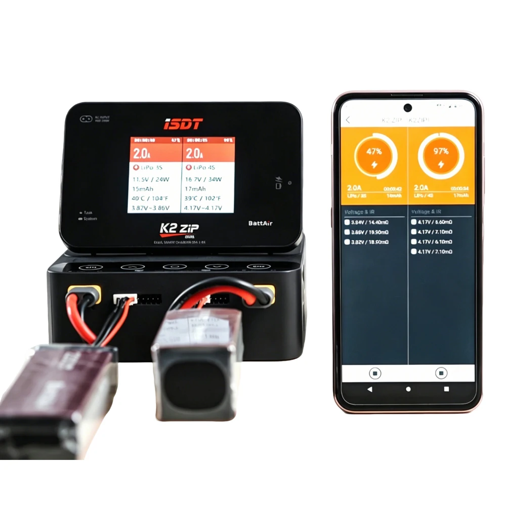 ISDT K2 ZIP DUAL Smart Balance Charger AC200W DC500W×2 Dual Channel Support LiPo LiFe LiHV NiMH Pb Battery Charger