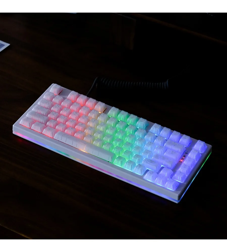 White corrugated contour semi-transparent keycap X-ray ABS original wooting mechanical keyboard
