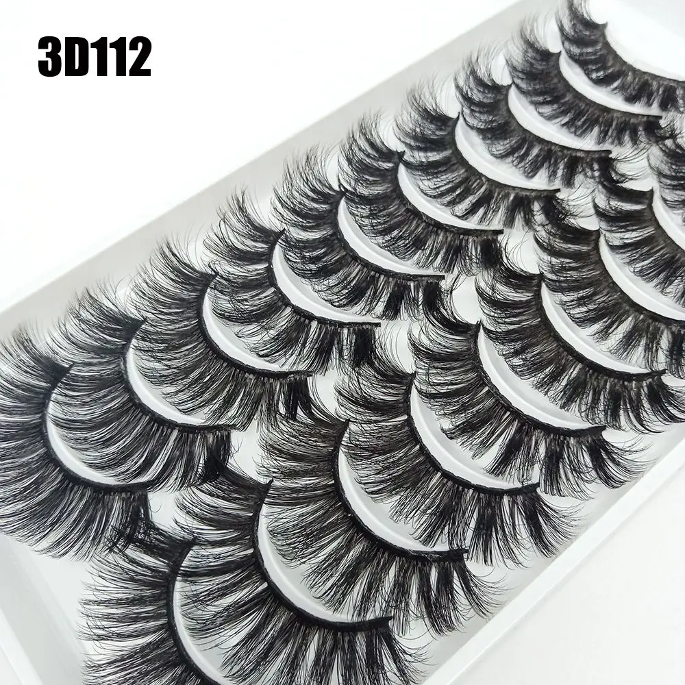 SKONHED 10ペア ハンドメイド 多層効果 ウィスピーズ ふわふわ ボリュームたっぷり 厚いまつげエクステ 3Dミンクヘアつけまつげ