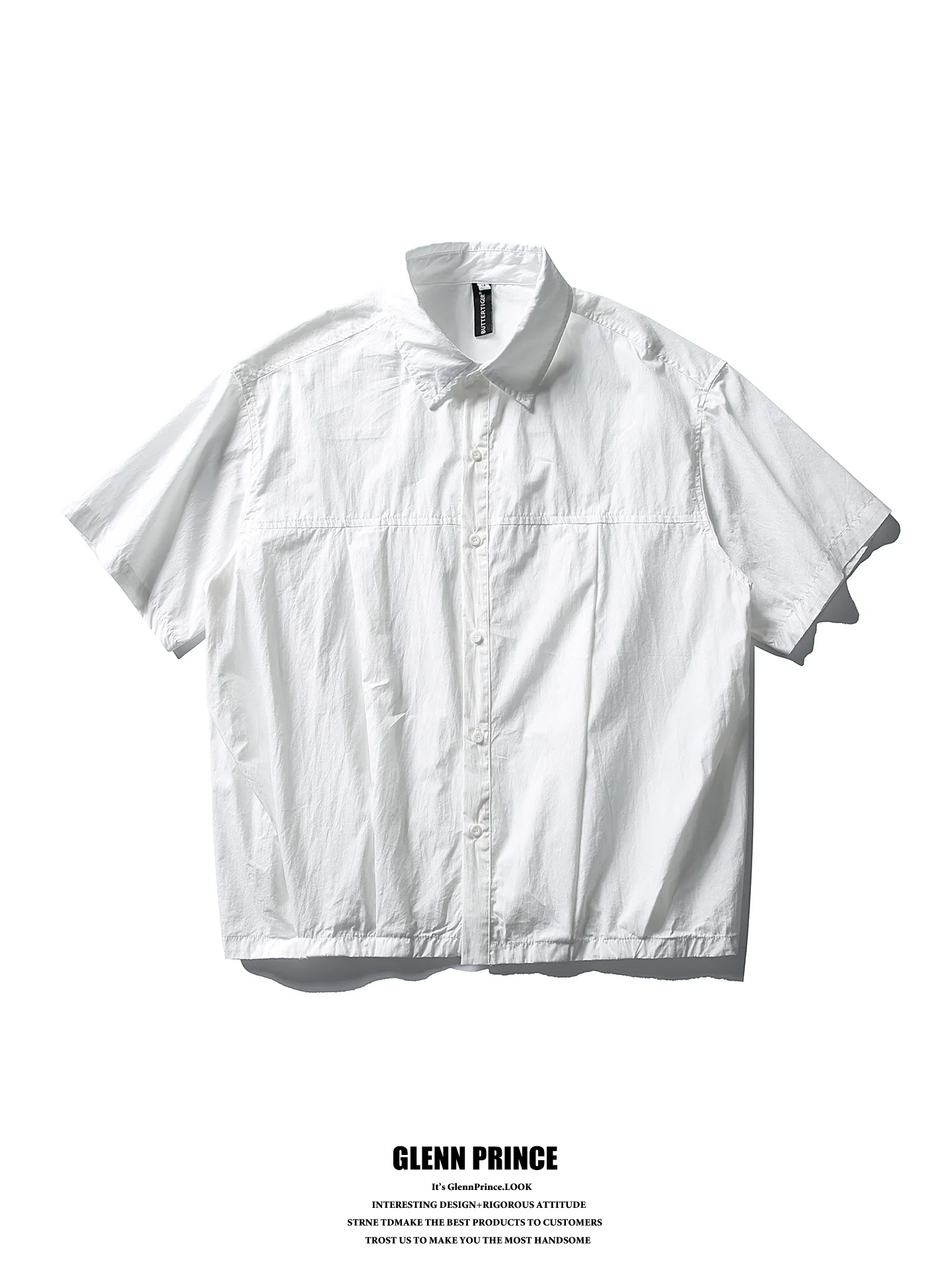 

GPstudio Men's Short Sleeve Shirt Elastic Hem Lightweight Breathable Summer Workwear Minimalist Style Nylon Cotton Blend