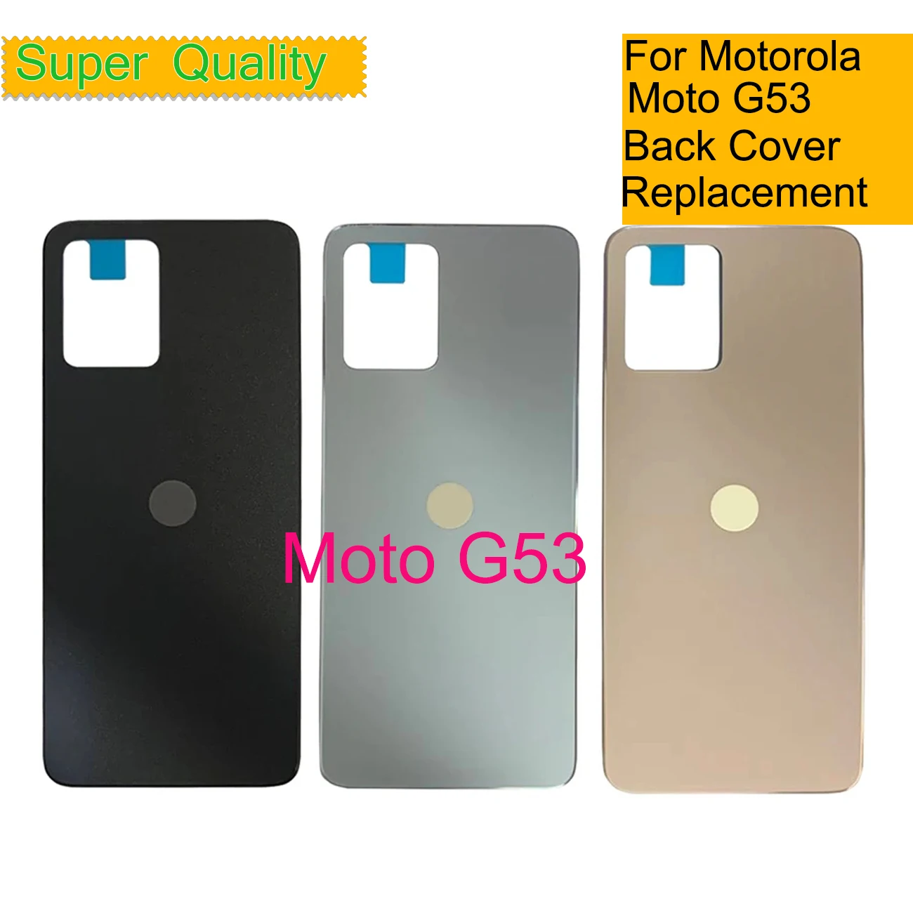 

10Pcs/Lot For Motorola Moto G53 Housing Battery Cover For Moto G53 XT2335-2 Back Cover Real Case Door Chassis Shell Replacement