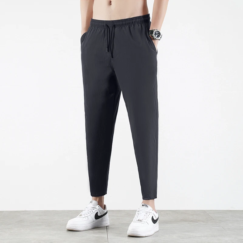 Męskie spodnie codzienne Business Stretch Slim Fit Elastic Waist Jogger Korean Classic Blue Black Grey Męskie spodnie markowe