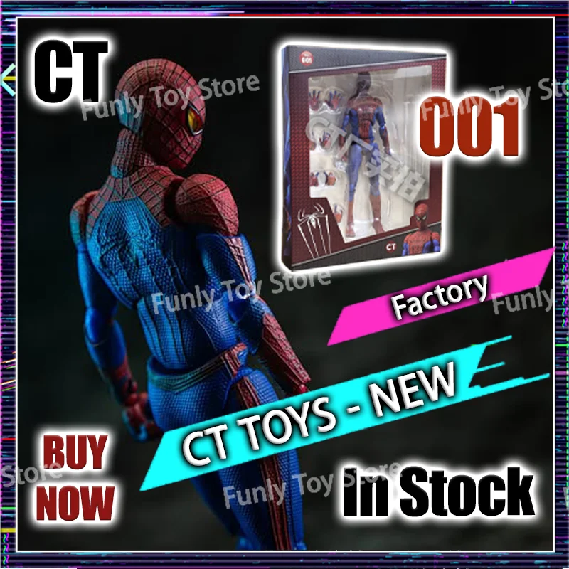 

Ct Toys Spiderman Mafex 001 Peter Parker Andrew Garfield The Amazing Spider-Man Shf Anime Action Figure Figurine Customized Toys