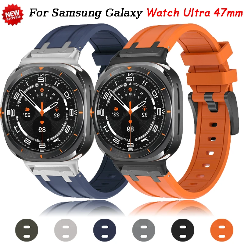 لساعة جالاكسي الترا حزام درع سيليكون حزام مقاوم للماء لساعة سانمسونج جالاكسي الترا 47 ملم الرياضة حزام معصمه