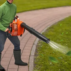 25.4cc 2 Takt Zware Gas Handheld Bladblazer Benzine Blazer Blazer Shredder W/Twee Blazer Buizen En Opvangzak