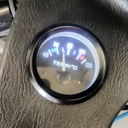 52mm Auto Water Temperature Meter 40-120 Celsius Water Temp Celsius Gauge LED White Light Car Motor Water Temperature Gauge 12V