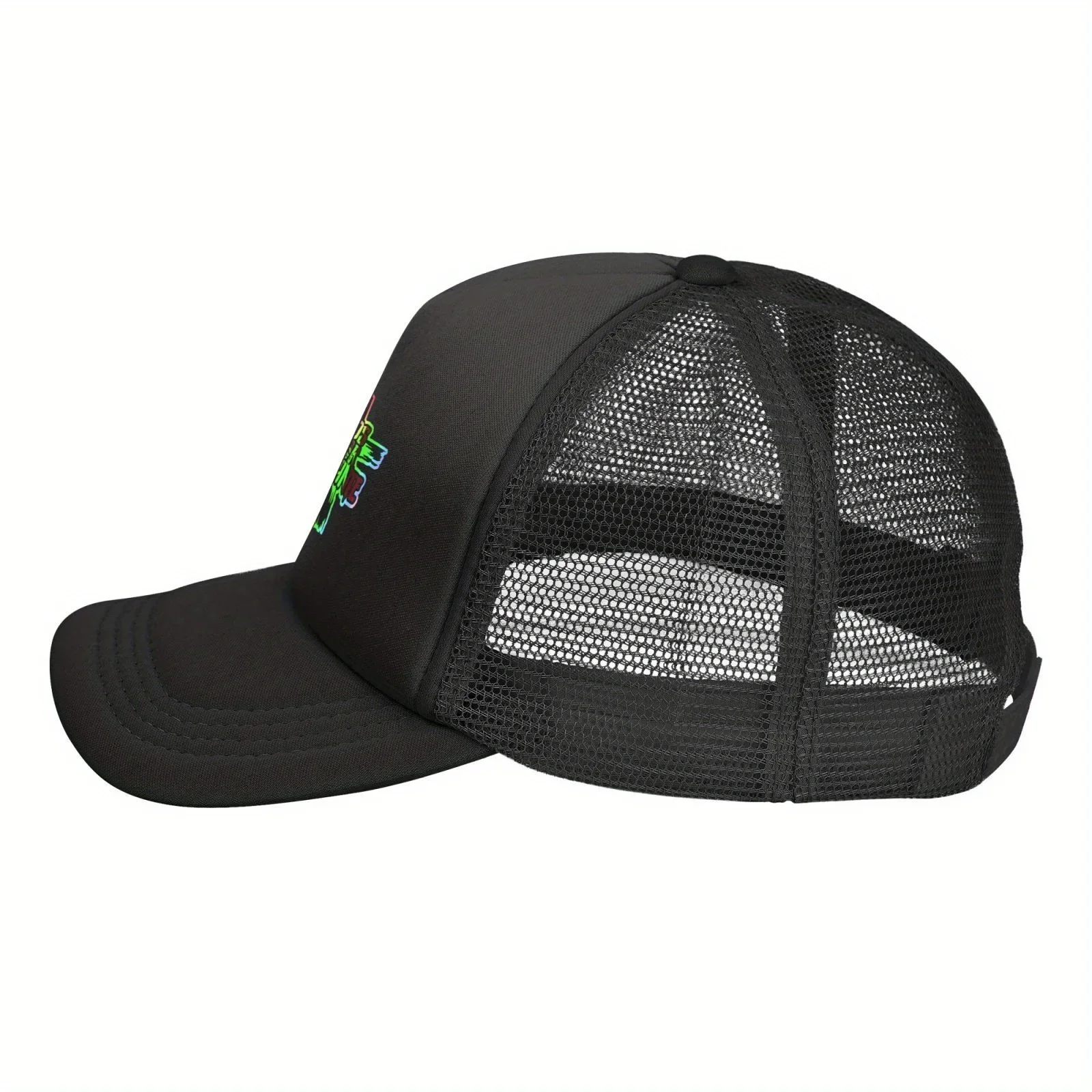 1pc Unisex Mesh Baseball Cap With Laser-Cut Mexico Cross Design – Breathable, Sun-Protective, Adjustable Trucker Hat For All Sea