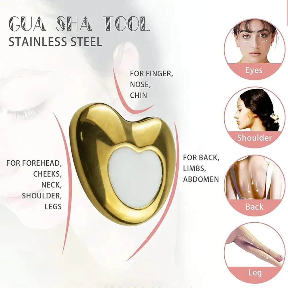 Gua Sha Board Ice Globes for Facials Stainless Steel Ice Roller for Face and Neck Facial Cryo Roller Massager Skin Care Tool