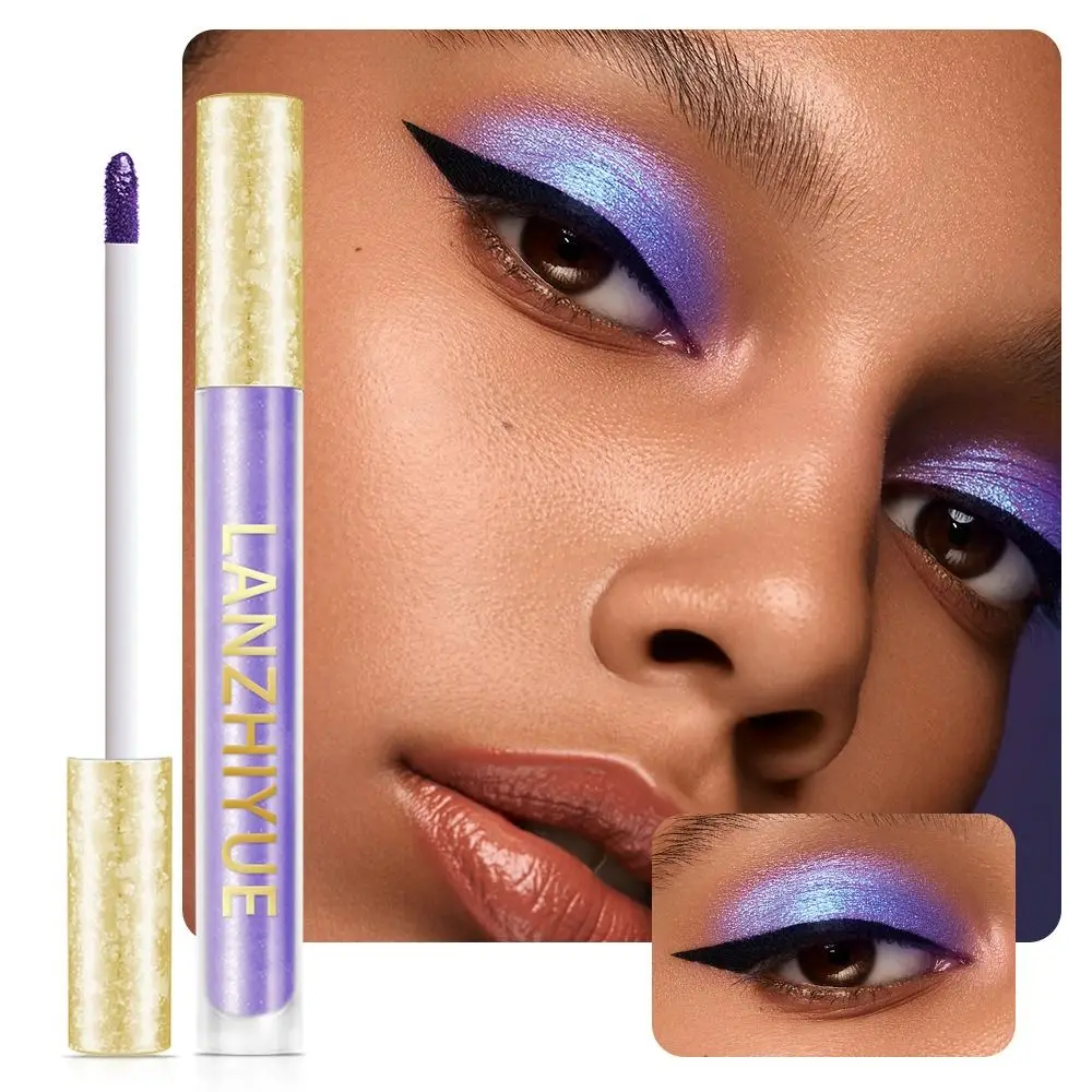 Double Use Metallic Liquid Lip gloss wasserdicht langlebige hoch pigmentierte schimmernde Gold Lippenstift nicht verblassen Lidschatten Frauen