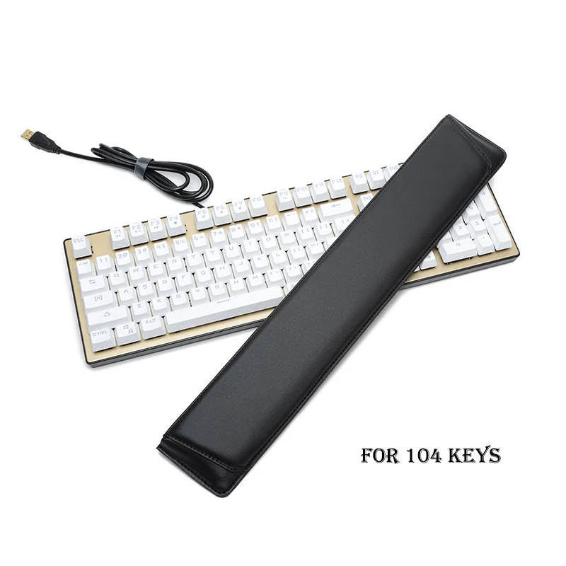 Heculas Alas Mouse Desain Bevel Sandaran Tangan Tangan Kulit PU untuk 87/104/108 Alas Keyboard Mekanis Pelindung Pergelangan Tangan