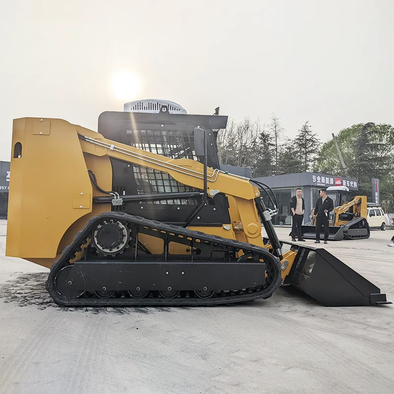 

Customized small skid steer loader CE&EPA certified mini track skid steer loader with automatic bucket leveling function