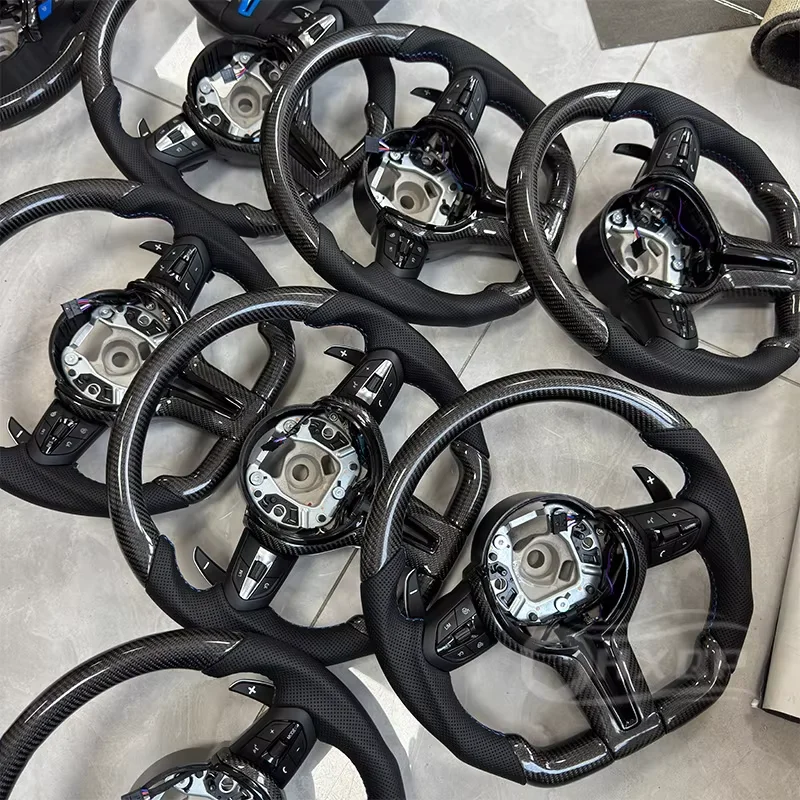 Upgraded original steering wheel with carbon fiber material and button frame suitable for BMW M3 M5 M6 F30 F10 F15 F16
