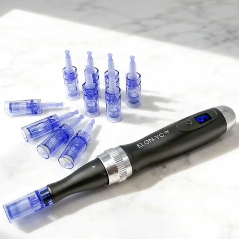 stylo-de-beaute-professionnel-sans-fil-dermapen-elon-yc-ultima-x6-kit-d'outils-de-soin-de-la-peau-avec-10-cartouches-de-remplacement-stylo-a-micro-aiguilles