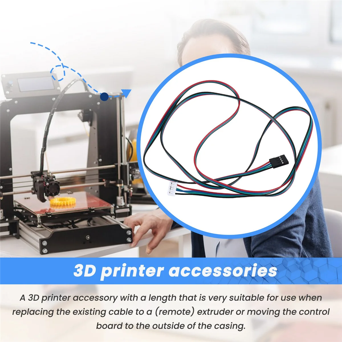 Rainbow-Câble de moteur pas à pas NEMA 17 pour imprimante 3D, longueur 1m, 4 ou 6 broches