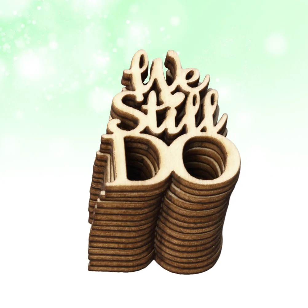 15 قطعة من قطعة الخشب ديكور من الخشب الطبيعي دعامة الزفاف كلمة إنجليزية ما زلت تفعل حفلة المنزل معلقة خلفية الصورة الحرفية #1