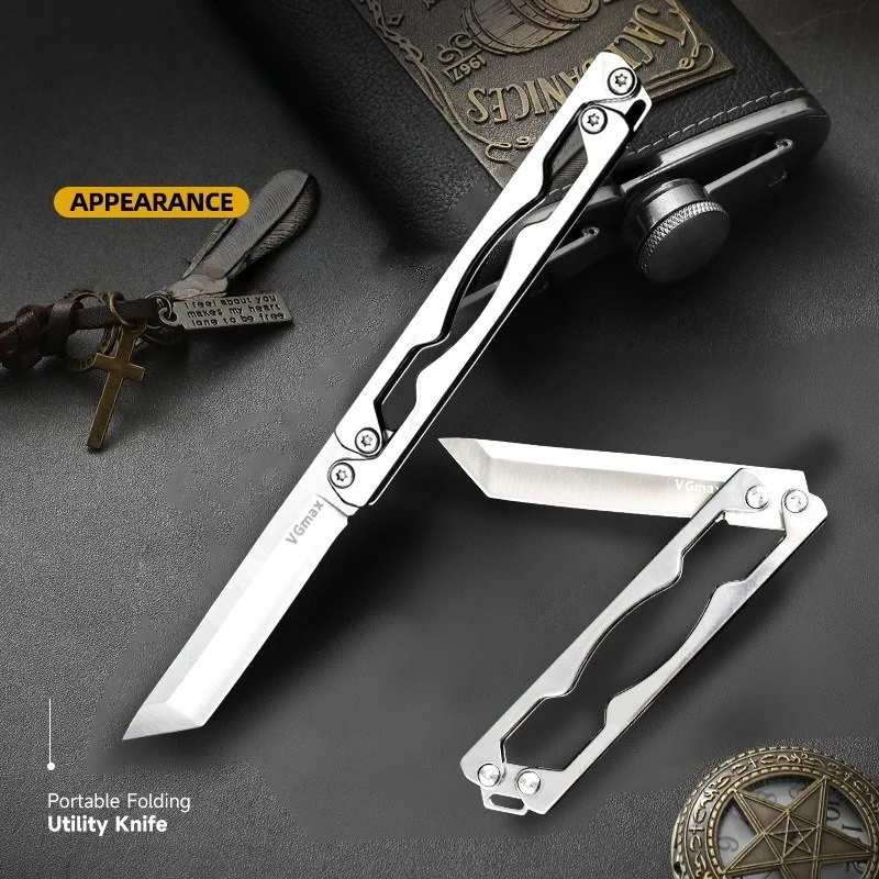 

Новинка 2025 года, полностью стальной складной нож, портативный карманный нож EDC, инструмент для выживания в кемпинге, бытовой нож для фруктов, трендовый